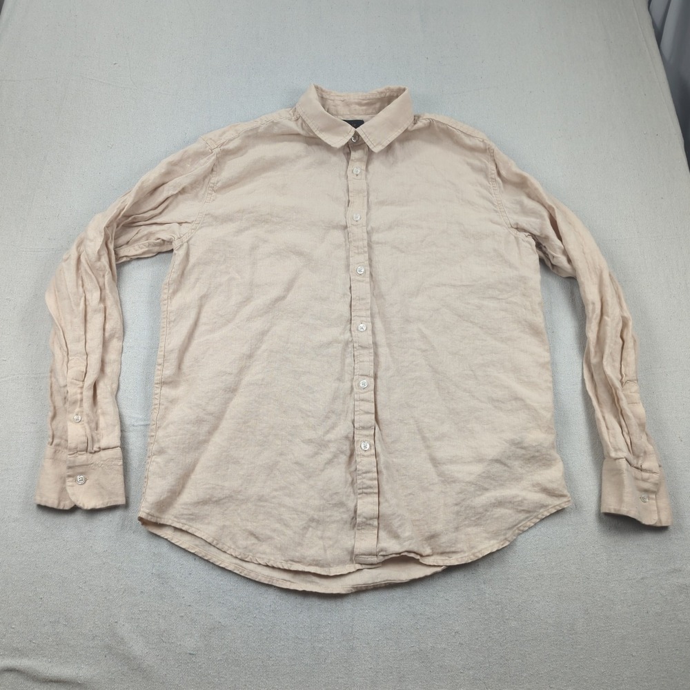 Quince Shirt Mens XL Cream Linen Long Sleeve Button Down Casual Summer Driftwood